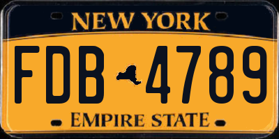 NY license plate FDB4789