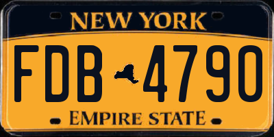 NY license plate FDB4790