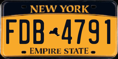 NY license plate FDB4791