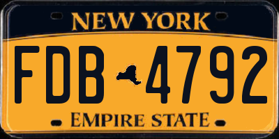 NY license plate FDB4792