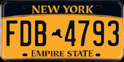 NY license plate FDB4793