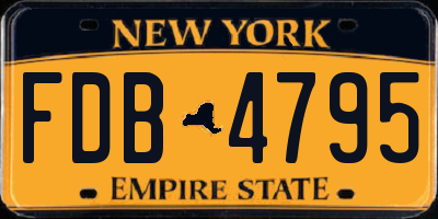 NY license plate FDB4795