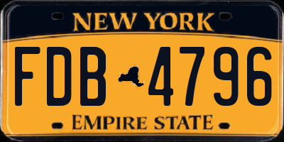 NY license plate FDB4796