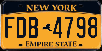 NY license plate FDB4798