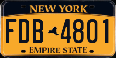 NY license plate FDB4801