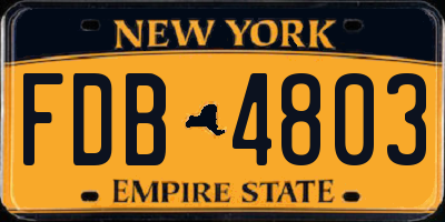 NY license plate FDB4803