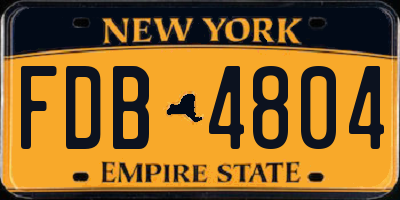 NY license plate FDB4804