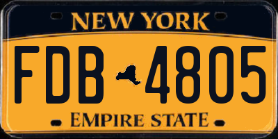 NY license plate FDB4805