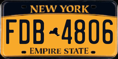 NY license plate FDB4806
