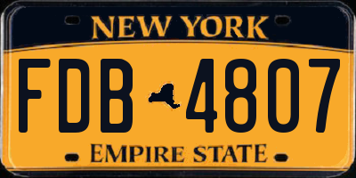 NY license plate FDB4807