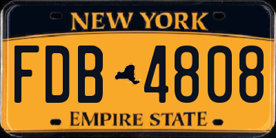 NY license plate FDB4808