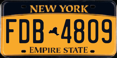 NY license plate FDB4809
