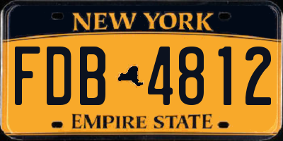 NY license plate FDB4812
