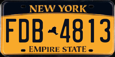 NY license plate FDB4813