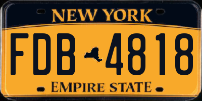 NY license plate FDB4818