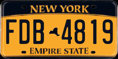 NY license plate FDB4819