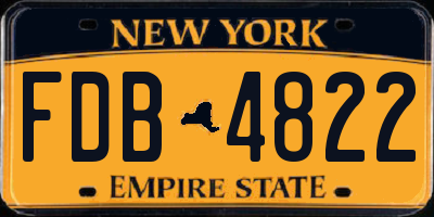 NY license plate FDB4822