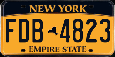 NY license plate FDB4823