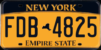 NY license plate FDB4825