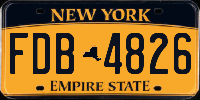 NY license plate FDB4826