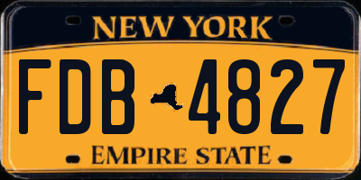 NY license plate FDB4827