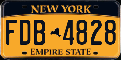 NY license plate FDB4828