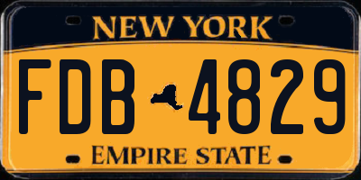 NY license plate FDB4829