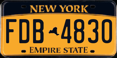 NY license plate FDB4830