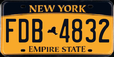 NY license plate FDB4832