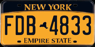 NY license plate FDB4833