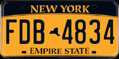 NY license plate FDB4834