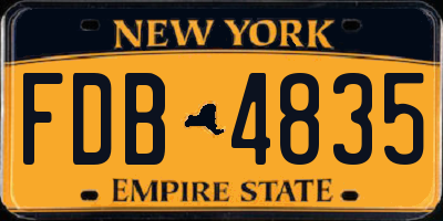 NY license plate FDB4835