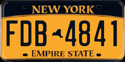 NY license plate FDB4841