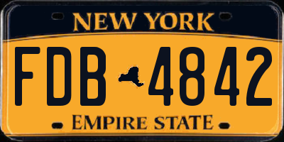 NY license plate FDB4842