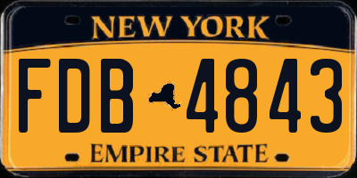 NY license plate FDB4843