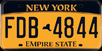 NY license plate FDB4844