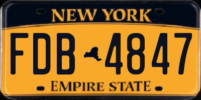 NY license plate FDB4847