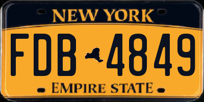 NY license plate FDB4849