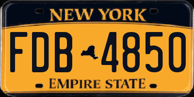 NY license plate FDB4850