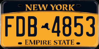 NY license plate FDB4853