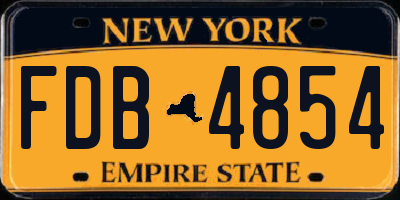 NY license plate FDB4854