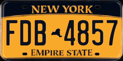 NY license plate FDB4857