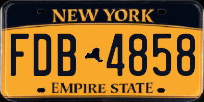 NY license plate FDB4858