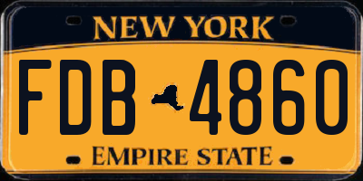 NY license plate FDB4860