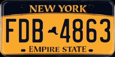 NY license plate FDB4863