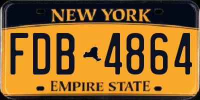 NY license plate FDB4864