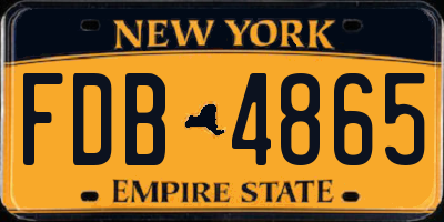 NY license plate FDB4865