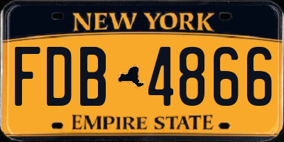 NY license plate FDB4866