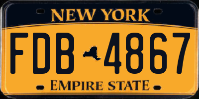 NY license plate FDB4867
