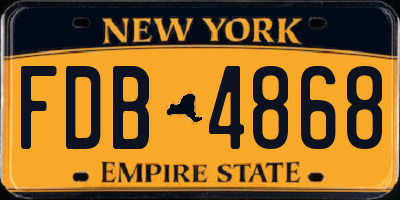 NY license plate FDB4868